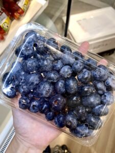 Blueberries in a packet from Takasaki Pop-up store